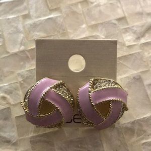 Pink ribbon earrings